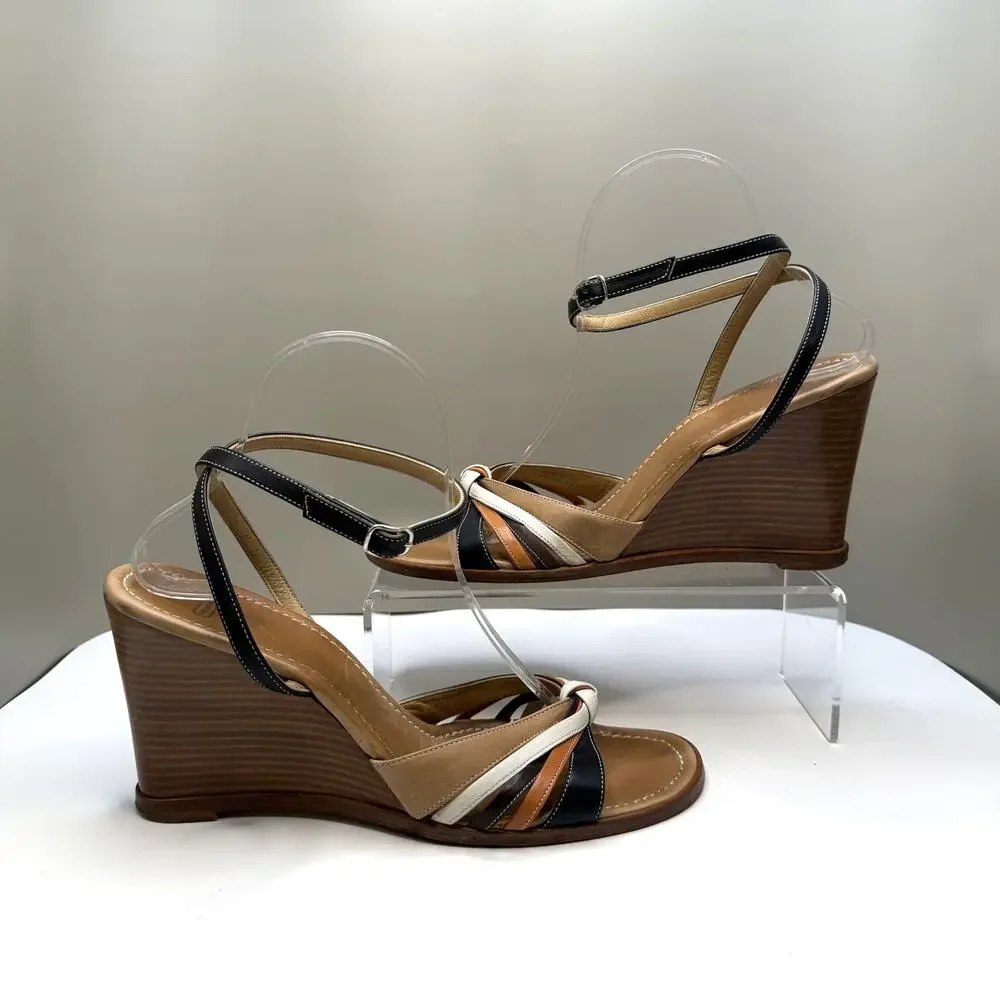 Coach Leather wedges Sz 8